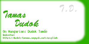 tamas dudok business card
