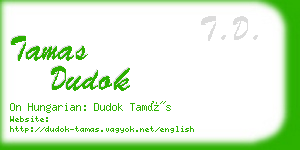 tamas dudok business card